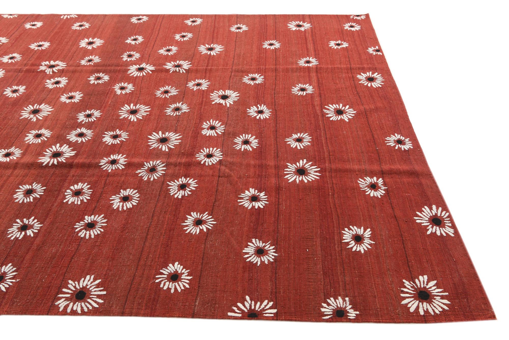 7' 3 x 9' 9 Hand Woven Kilim Modern Rug