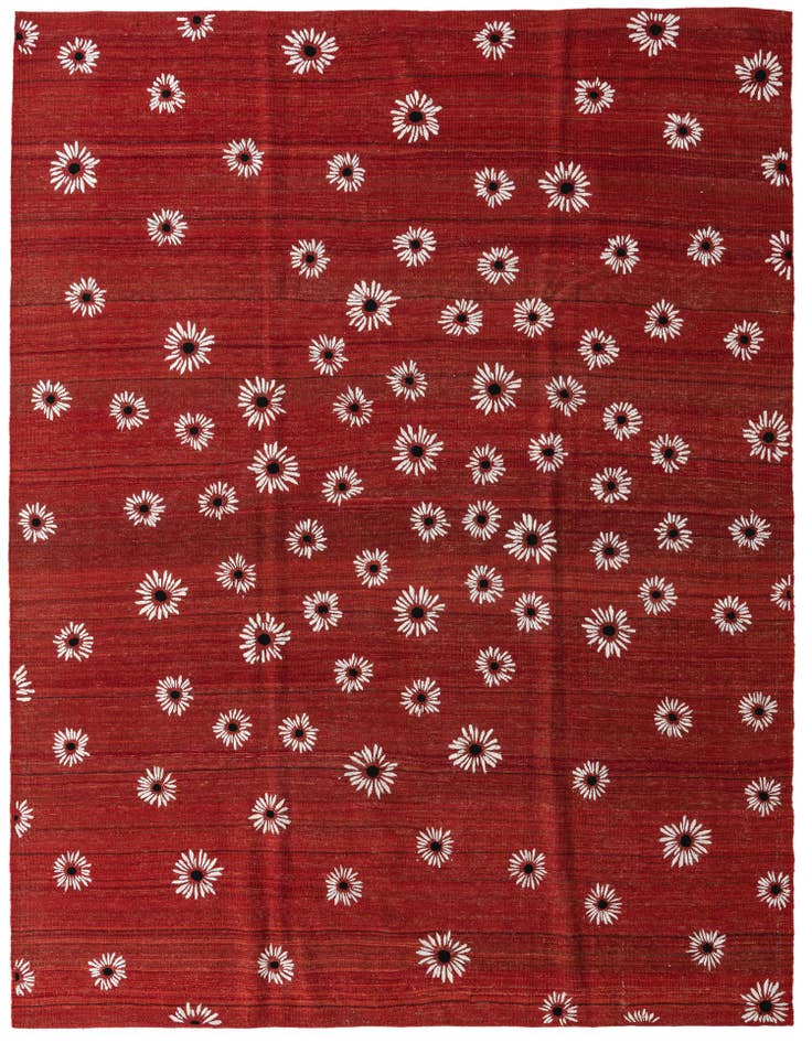 Detail image of 7' 3 x 9' 9 Hand Woven Kilim Modern Rug