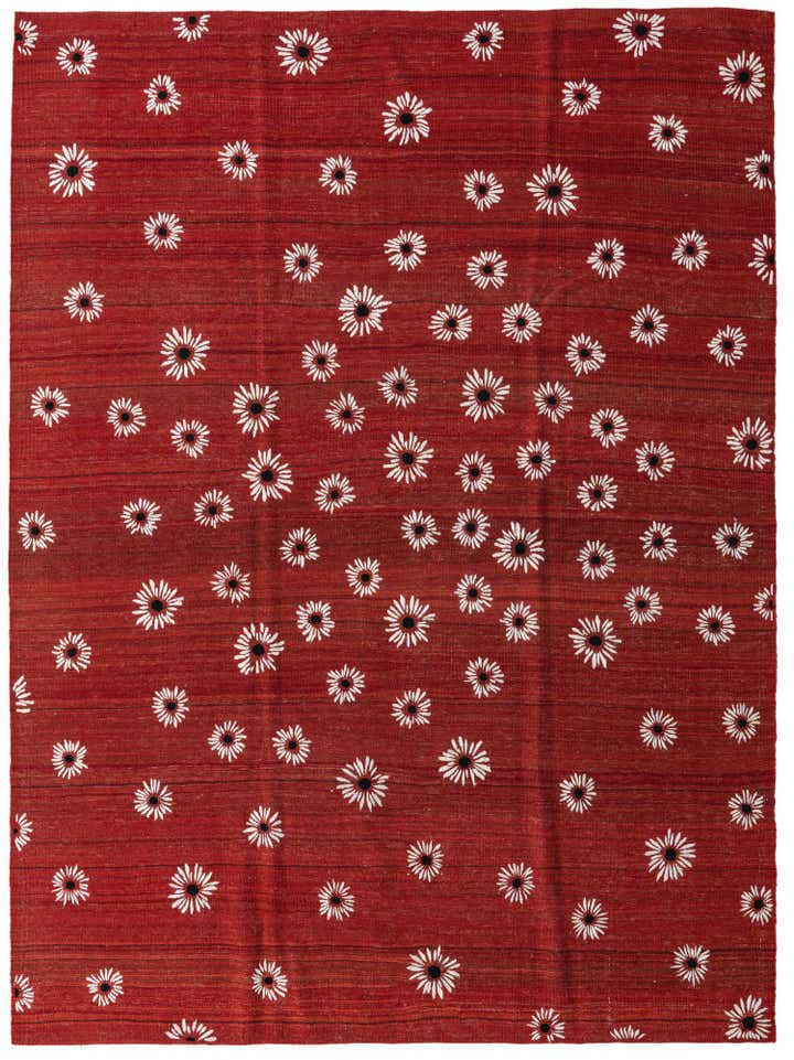 7' 3 x 9' 9 Hand Woven Kilim Modern Rug