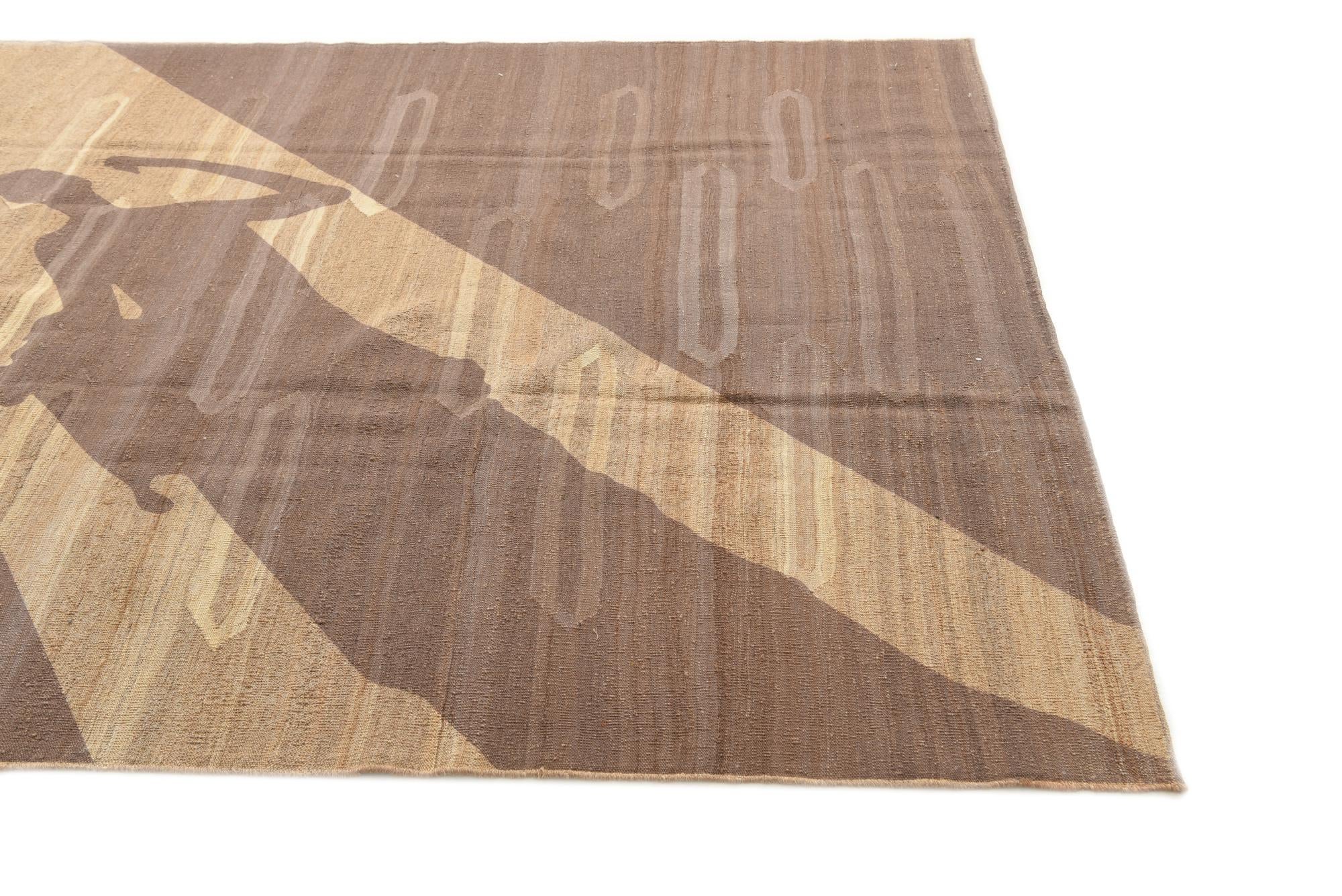 6' 3 x 9' 6 Hand Woven Kilim Modern Wool Rug