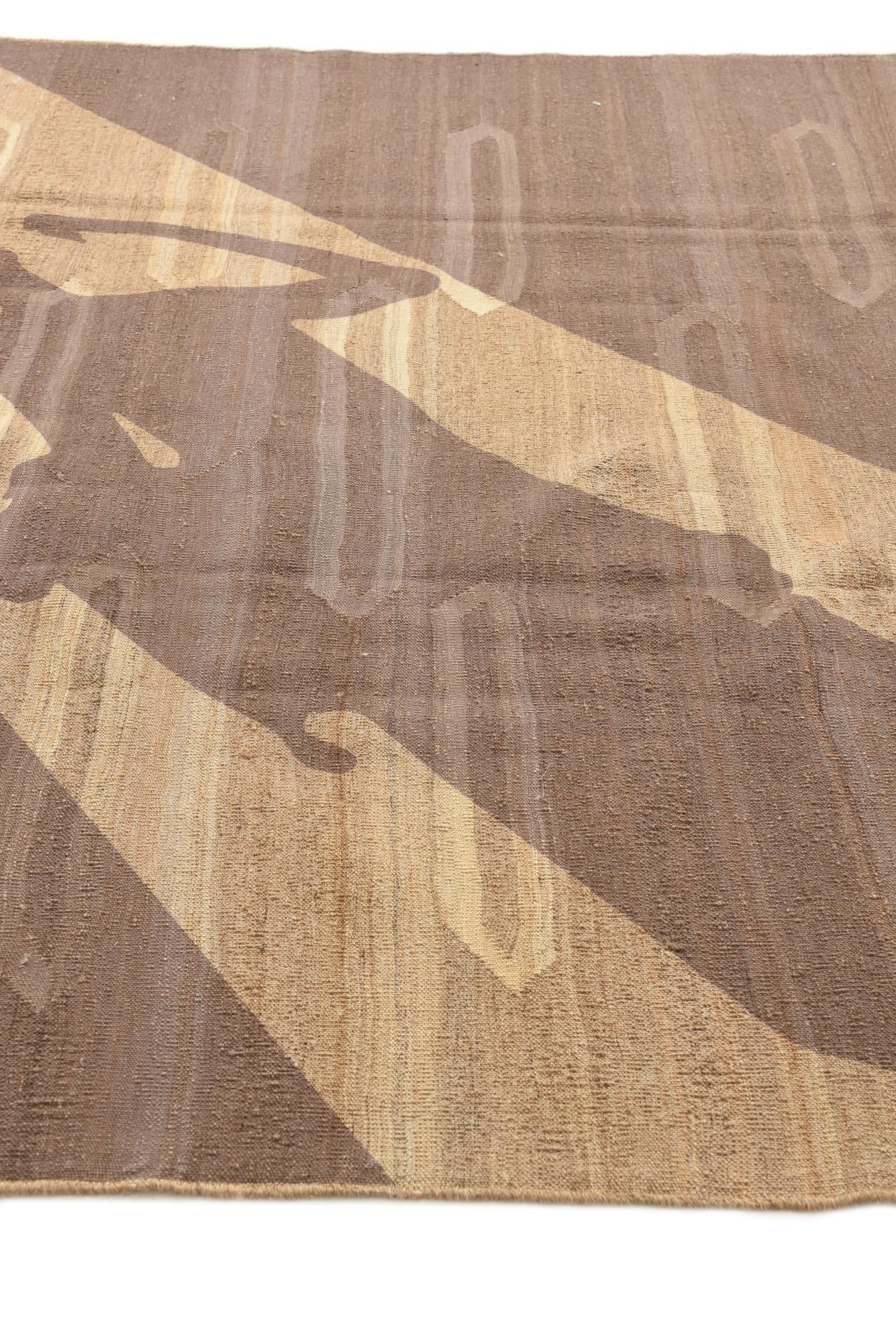 6' 3 x 9' 6 Hand Woven Kilim Modern Wool Rug