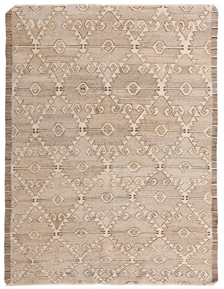 Detail image of 6' 6 x 9' 4 Hand Woven Kilim Modern Wool Rug