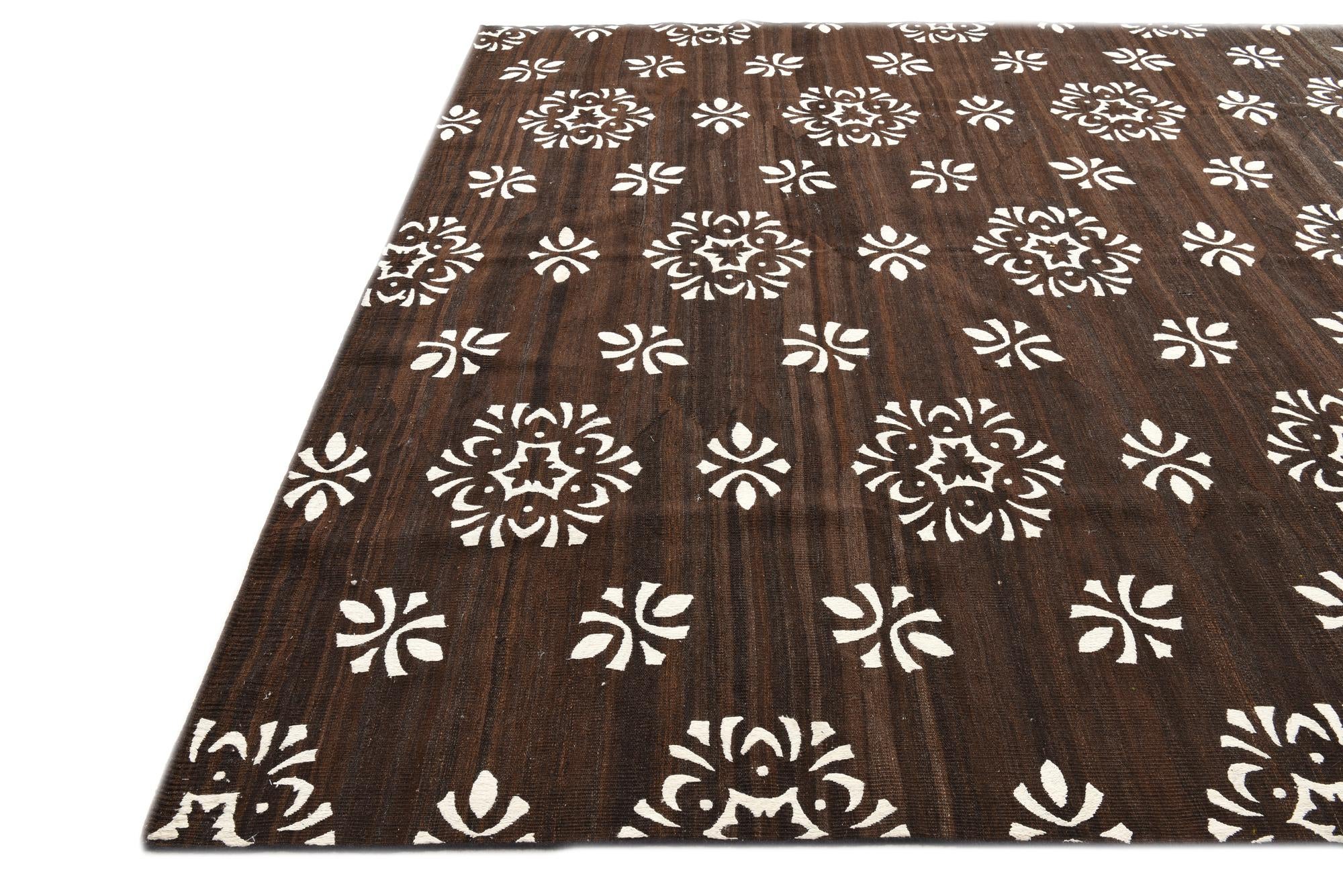 8' 7 x 9' 9 Hand Woven Kilim Modern Rug