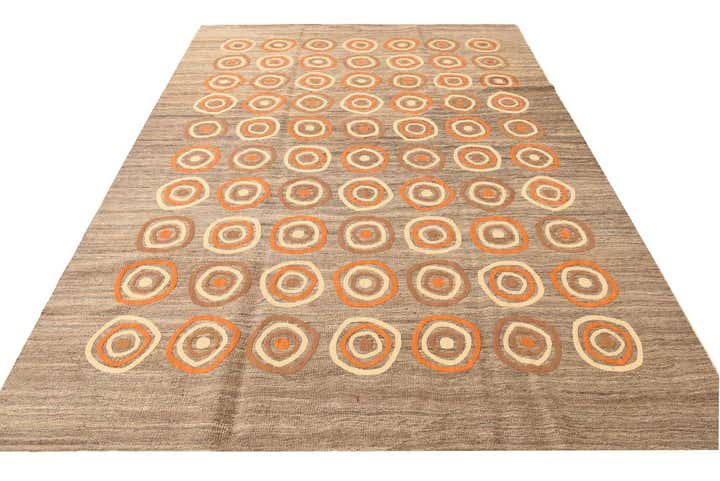 6' 11 x 9' 8 Hand Woven Kilim Modern Rug