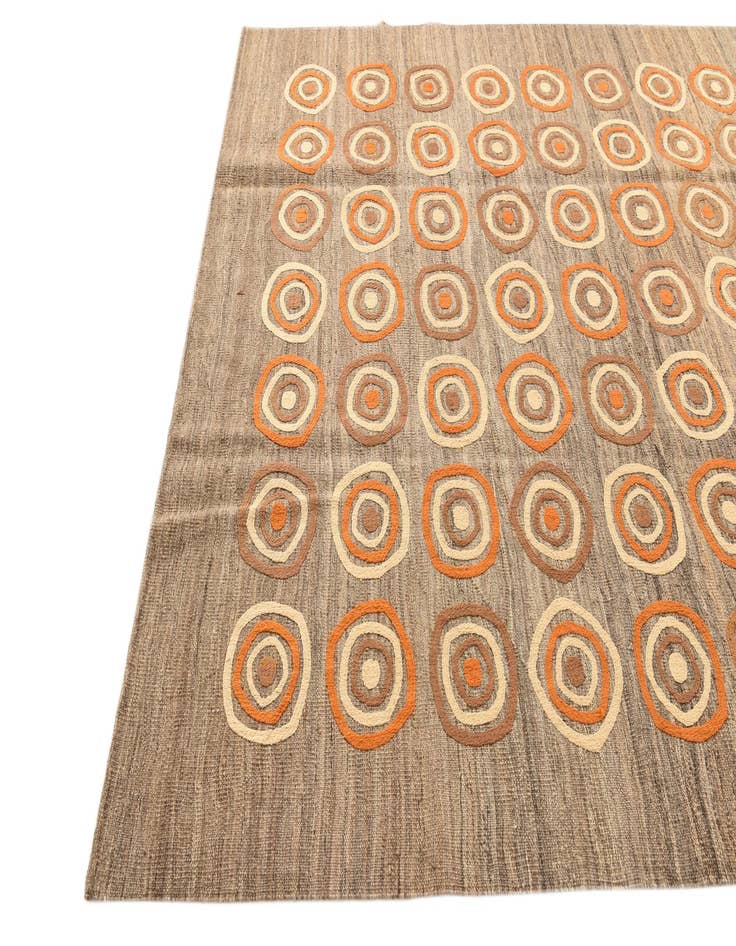 Detail image of 6' 11 x 9' 8 Hand Woven Kilim Modern Rug