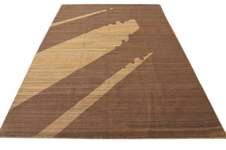 Detail image of 6' 2 x 8' 9 Hand Woven Kilim Modern Wool Rug