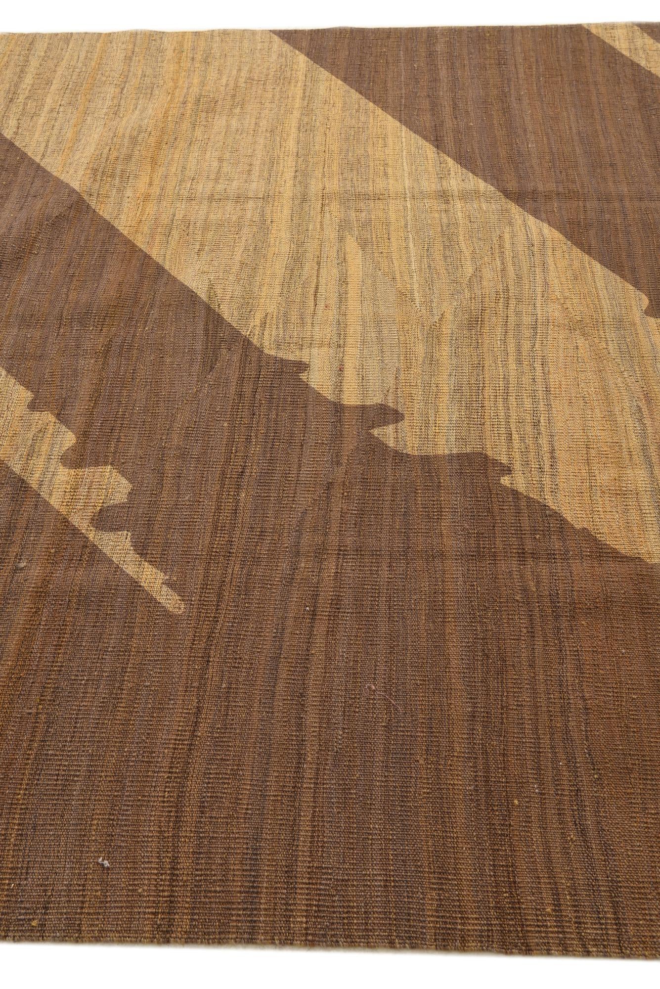 6' 2 x 8' 9 Hand Woven Kilim Modern Wool Rug