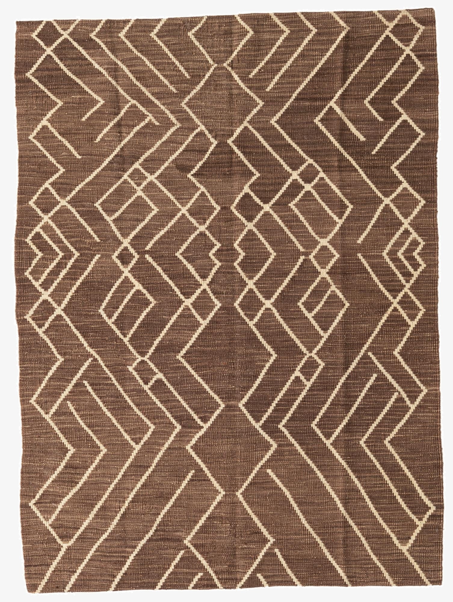 4' 4 x 6'  Hand Woven Kilim Modern Wool Rug