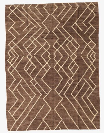 4' 4 x 6' Hand Woven Kilim Modern Wool Rug