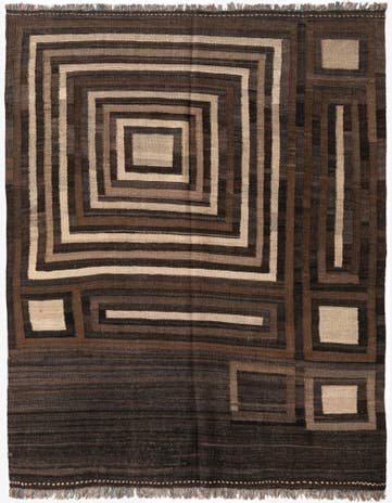 5' x 6' 3 Hand Woven Kilim Modern Wool Rug