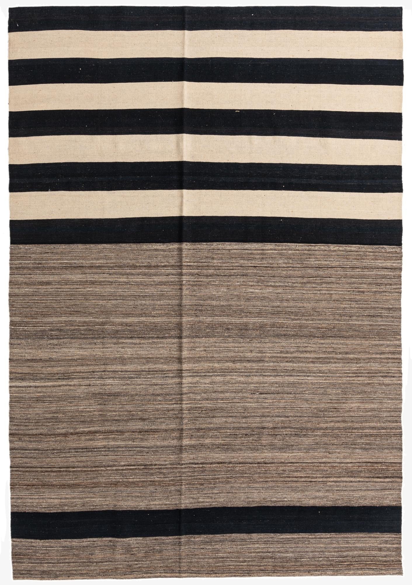 6' 8 x 9' 8  Hand Woven Kilim Modern Wool Rug