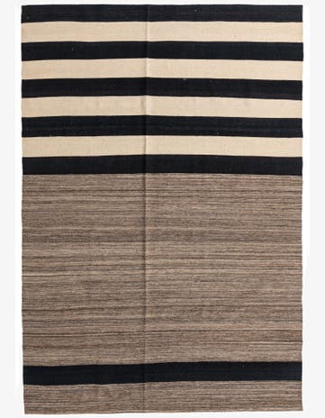 6' 8 x 9' 8 Hand Woven Kilim Modern Wool Rug