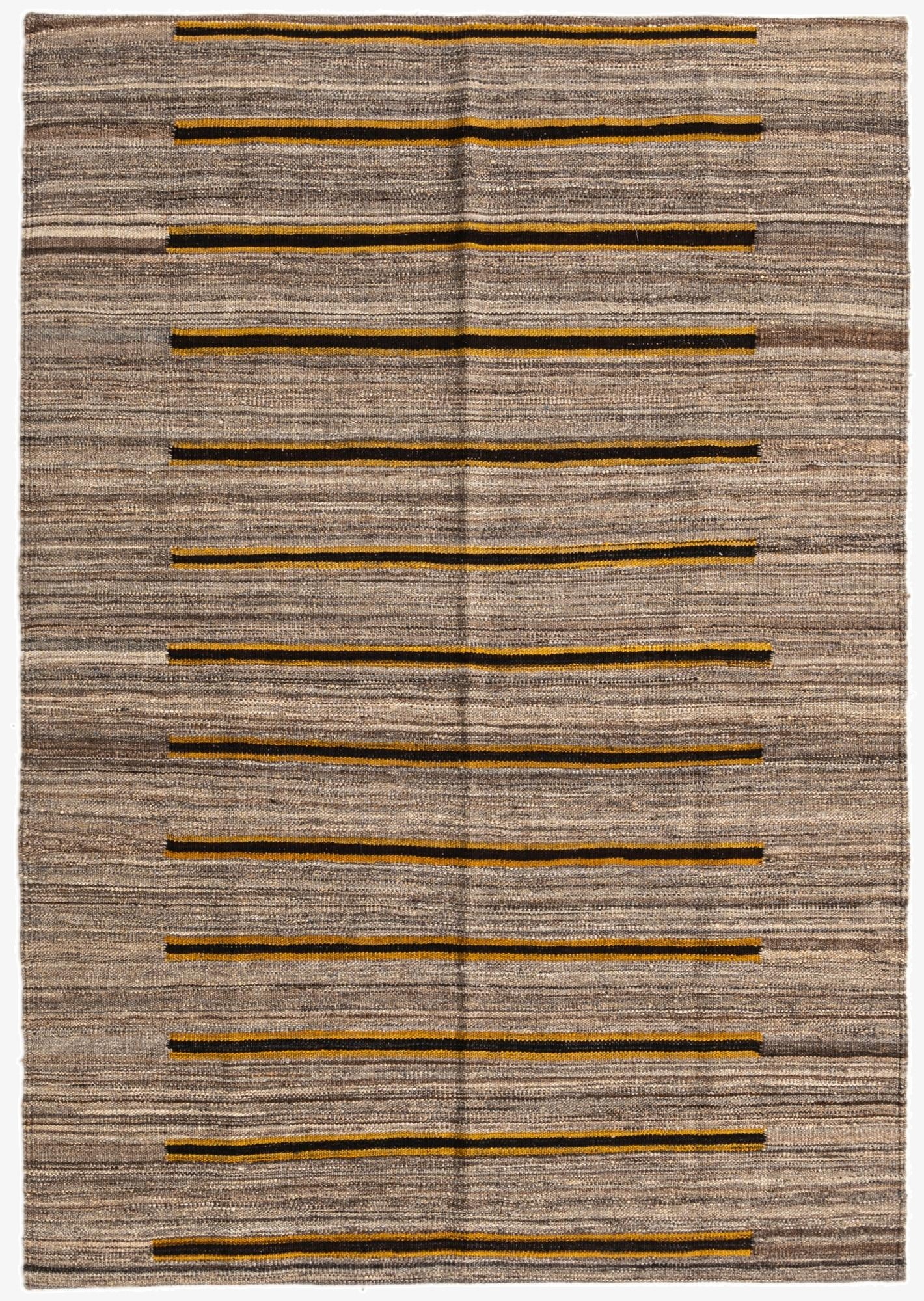 4' 2 x 5' 10  Hand Woven Kilim Modern Wool Rug