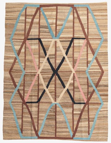 6' x 7' 8 Hand Woven Kilim Modern Wool Rug