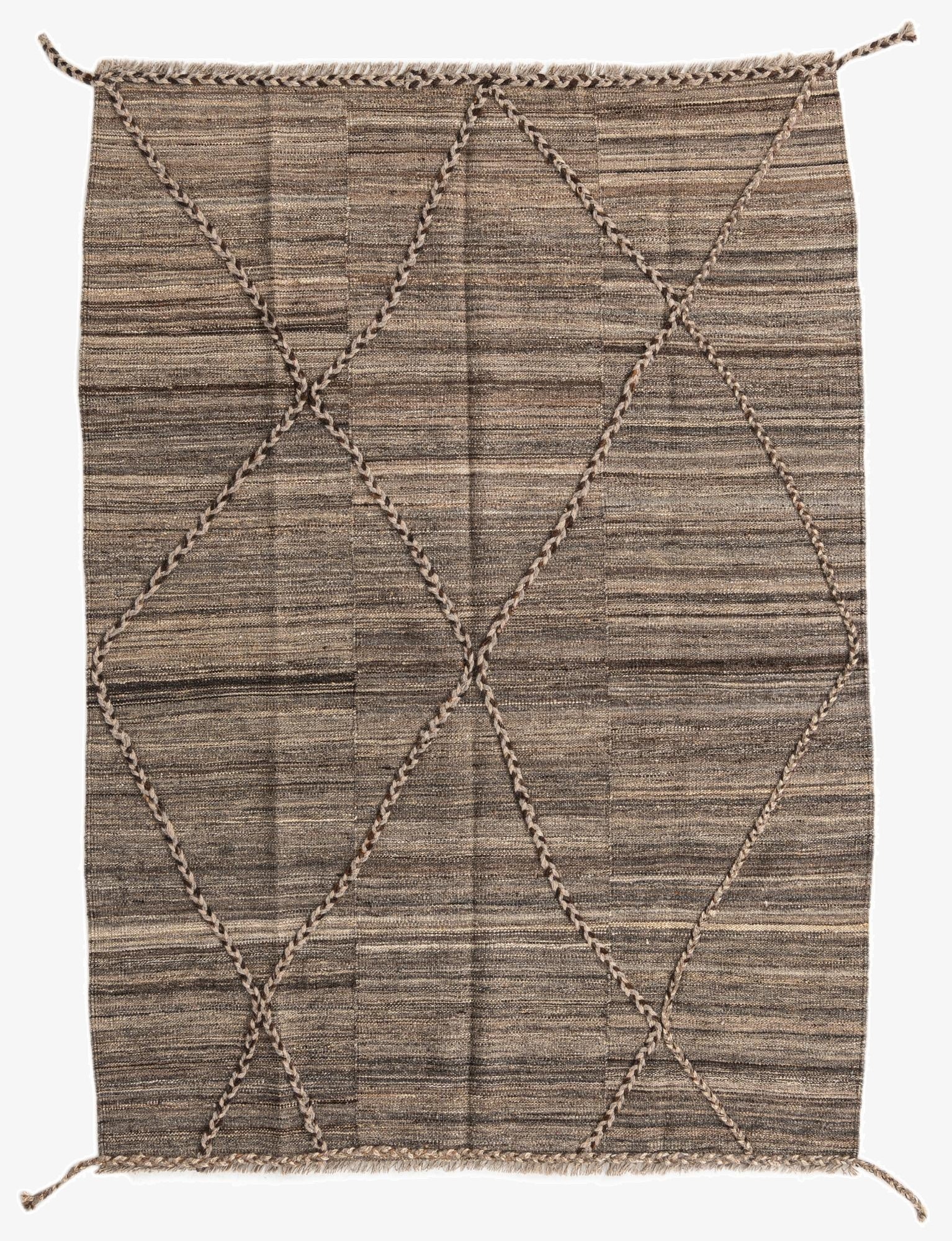 4' 3 x 6'  Hand Woven Kilim Modern Wool Rug
