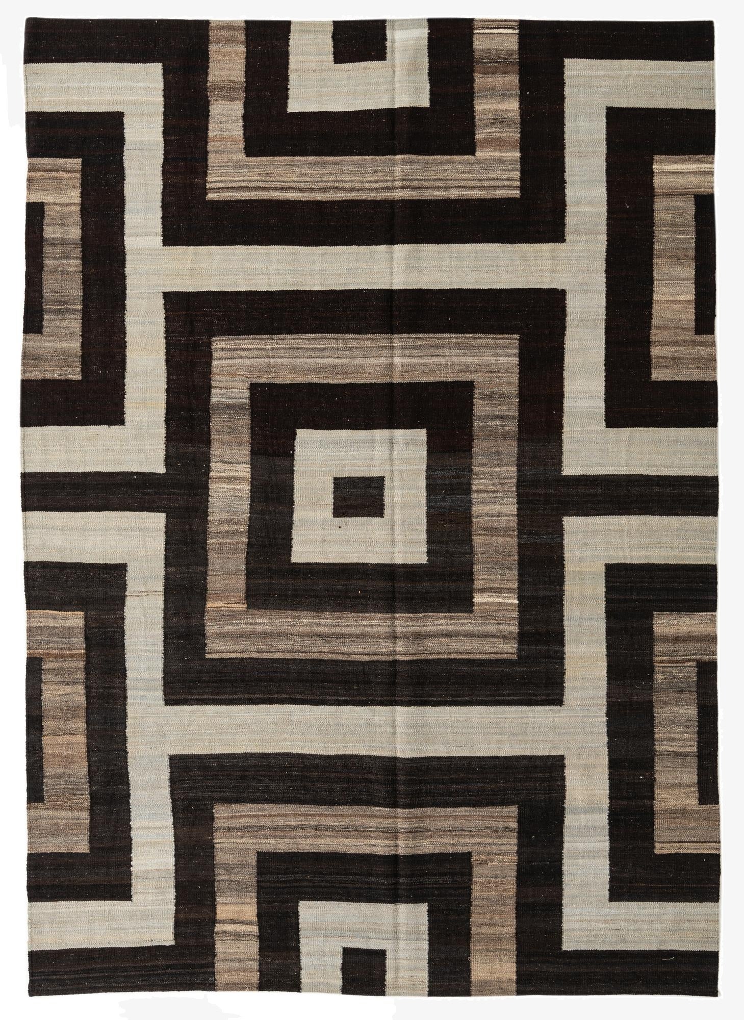 7' x 9' 9  Hand Woven Kilim Modern Wool Rug