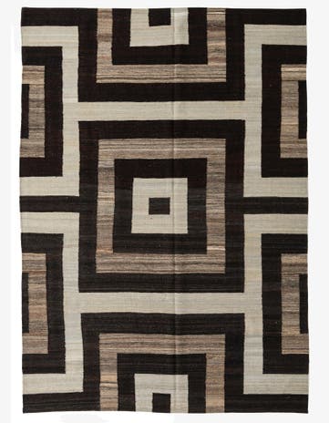 7' x 9' 9 Hand Woven Kilim Modern Wool Rug