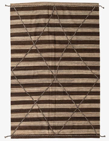 6' 6 x 9' 9 Hand Woven Kilim Modern Wool Rug