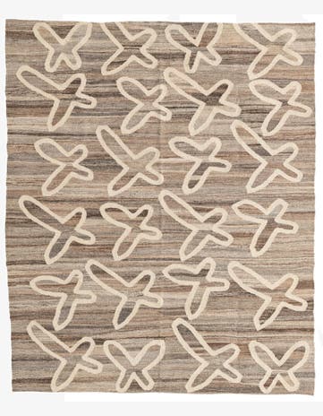 5' 3 x 6' 4 Hand Woven Kilim Modern Wool Rug