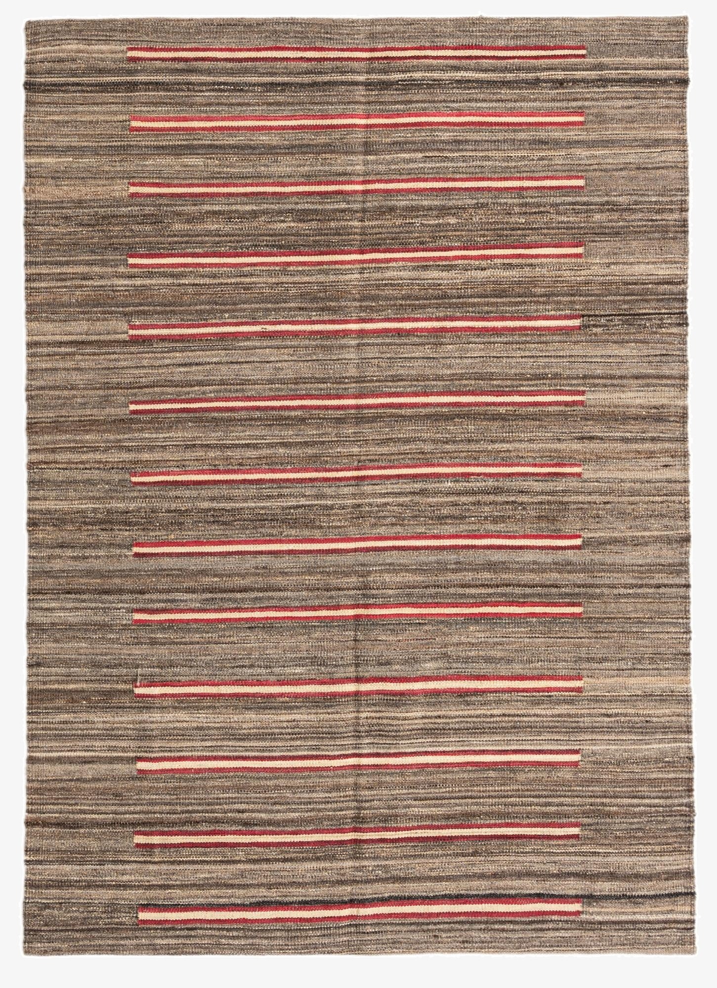 4' 2 x 5' 10  Hand Woven Kilim Modern Wool Rug