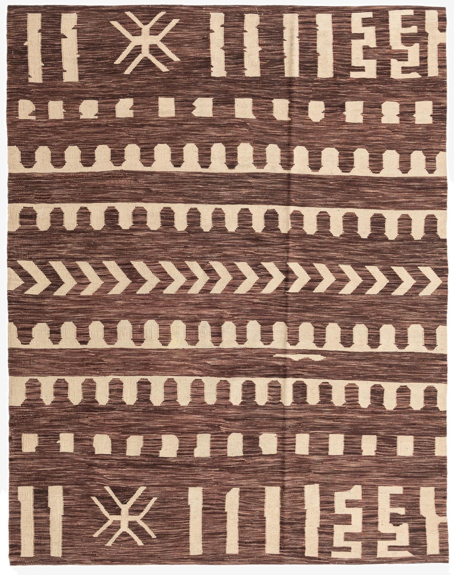 5' 9 x 7' 4  Hand Woven Kilim Modern Wool Rug