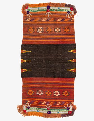 3' x 5' 7 Hand Woven Kilim Modern Wool Rug