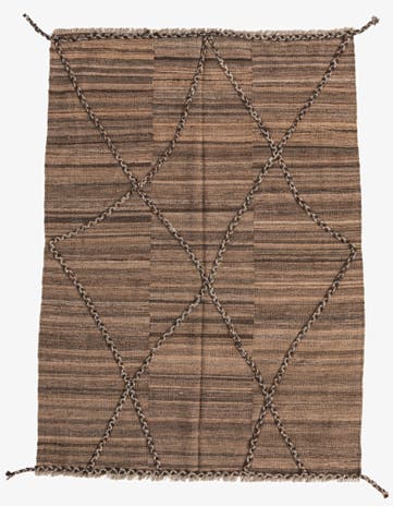 4' 3 x 5' 11 Hand Woven Kilim Modern Wool Rug
