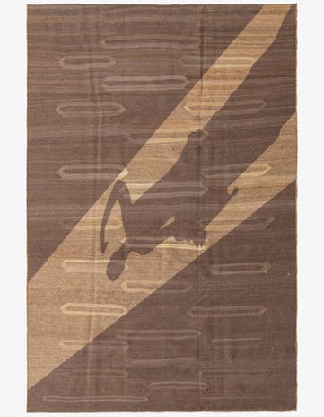 6' 3 x 9' 6 Hand Woven Kilim Modern Wool Rug