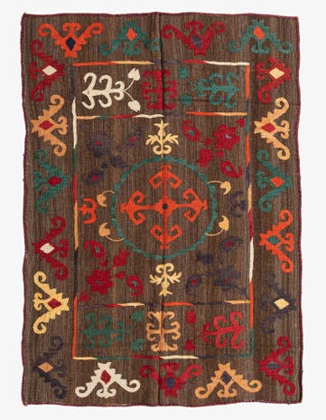 4' 7 x 6' 5 Hand Woven Kilim Modern Wool Rug