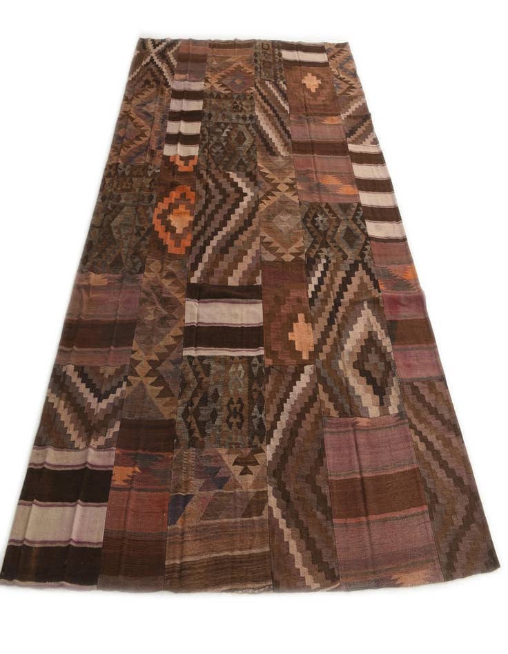 Detail image of 7' 4 x 10' 1  Hand Woven Kilim Patchwork Wool Rug