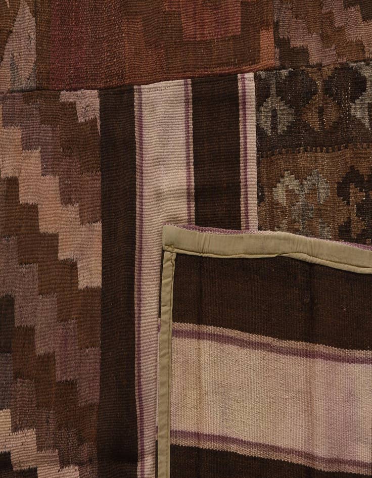 Detail image of 7' 4 x 10' 1  Hand Woven Kilim Patchwork Wool Rug