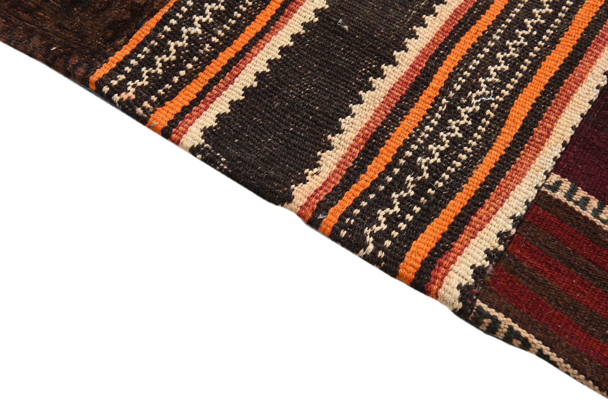 8' 9 x 12' 1 Hand Woven Kilim Patchwork Wool Rug