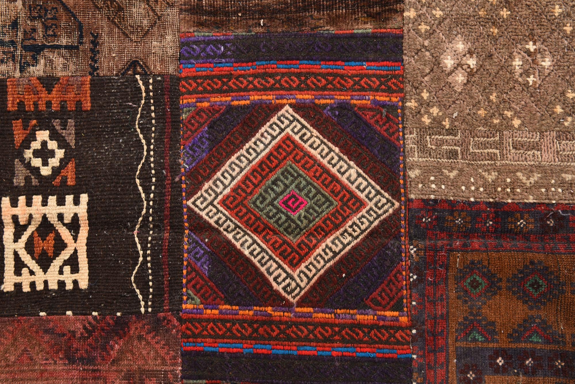 8' 9 x 12' 1 Hand Woven Kilim Patchwork Wool Rug