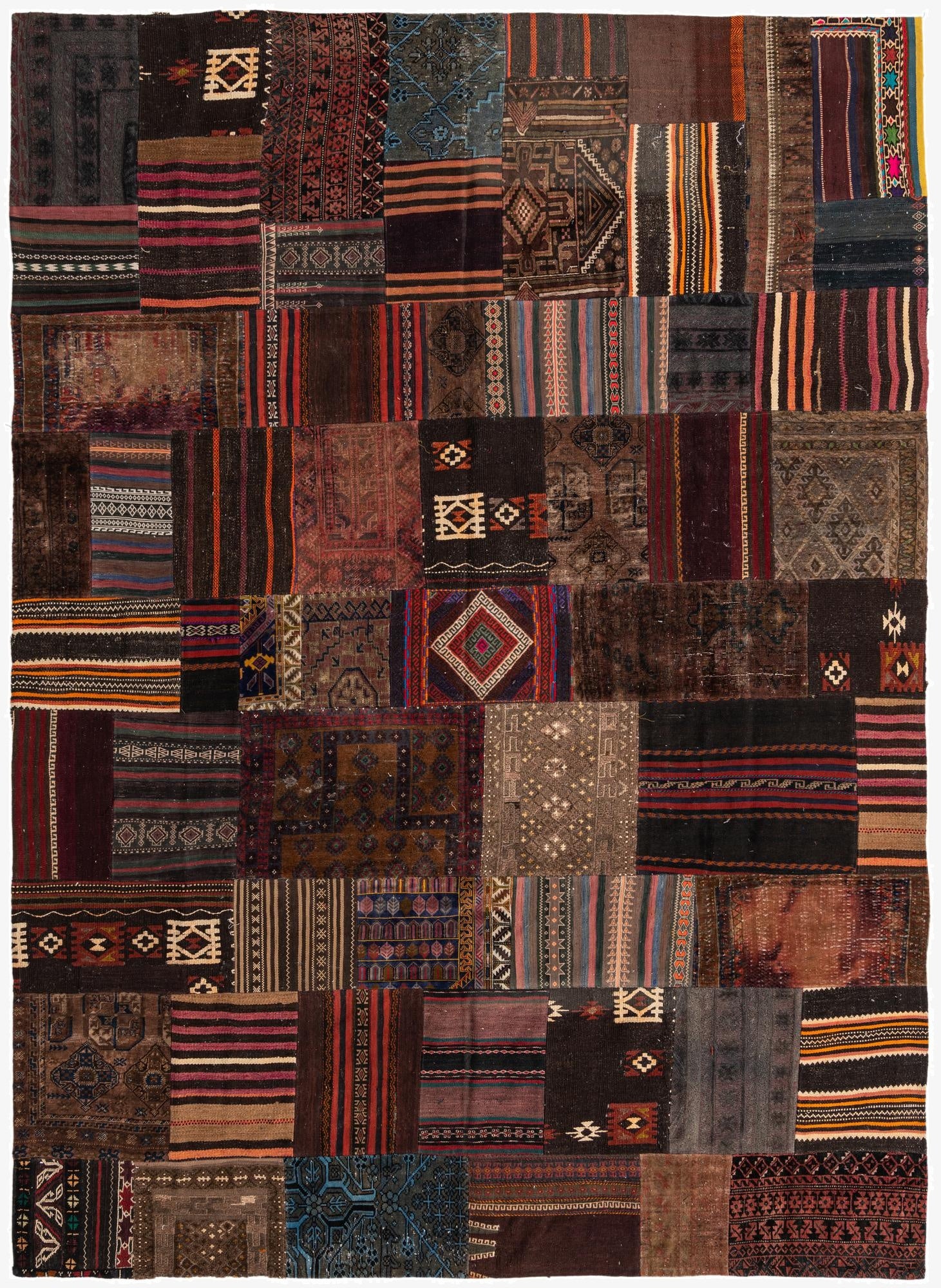 8' 9 x 12' 1  Hand Woven Kilim Patchwork Wool Rug