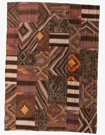 7' 4 x 10' 1 Hand Woven Kilim Patchwork Wool Rug