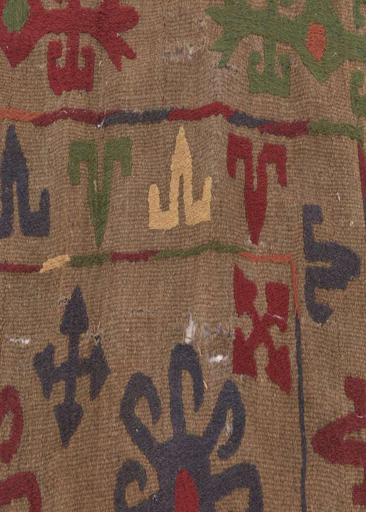 4' 10 x 6' 4 Hand Woven Kilim Suzani Wool Rug