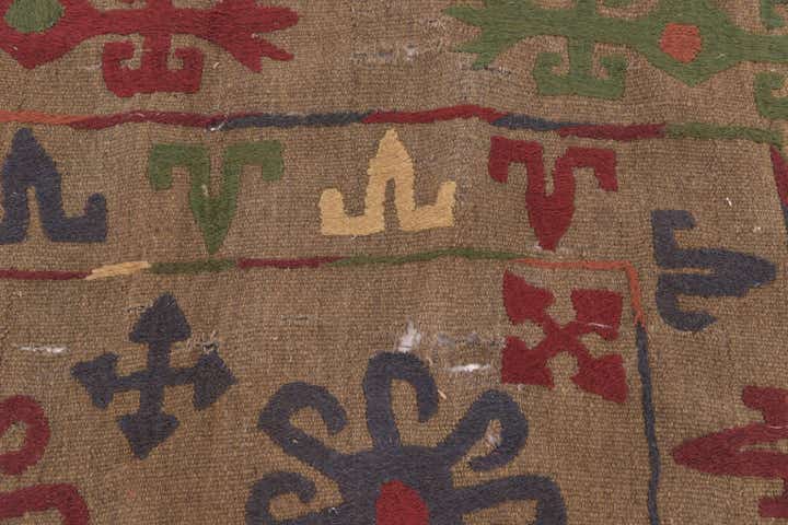 4' 10 x 6' 4 Hand Woven Kilim Suzani Wool Rug