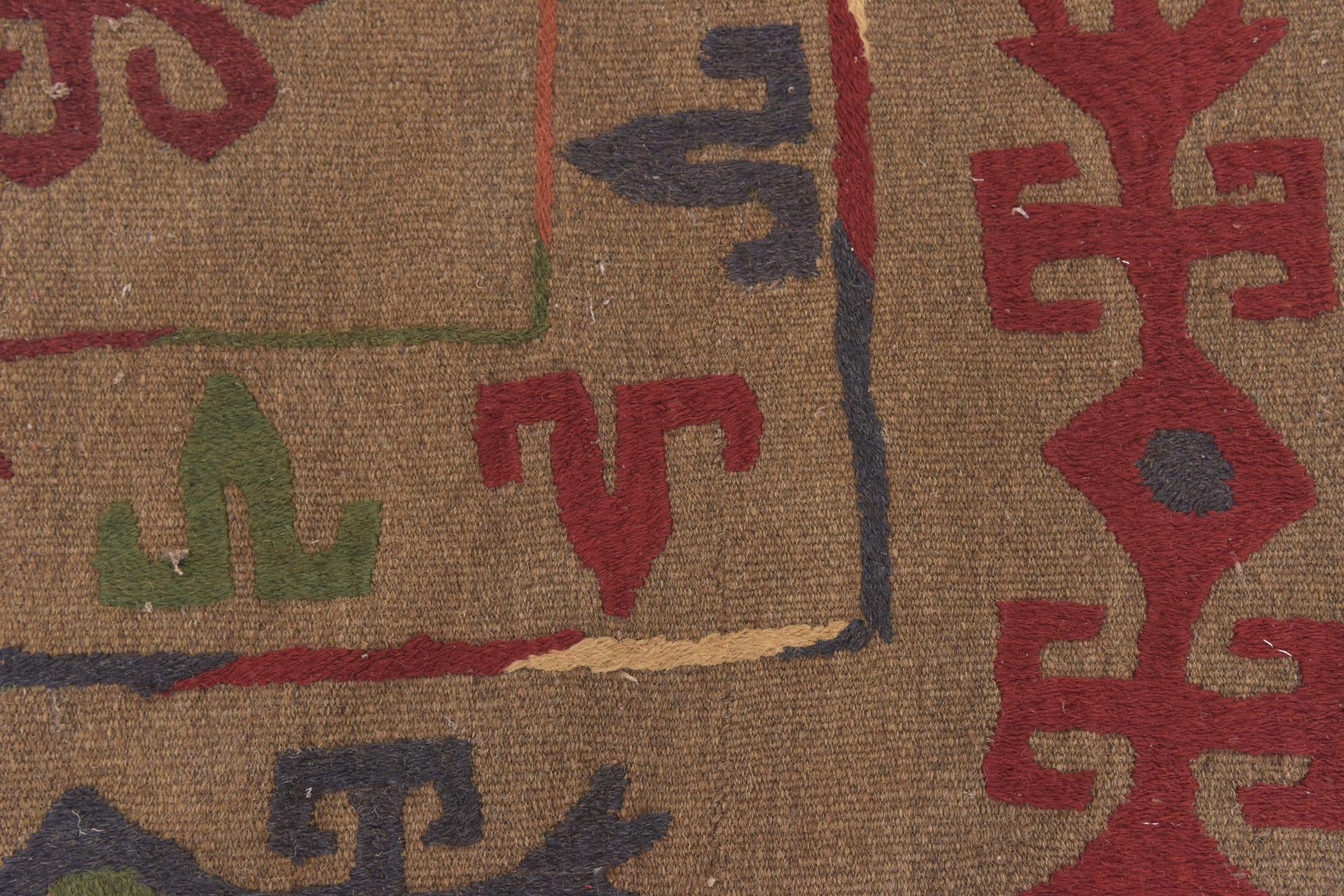 4' 10 x 6' 4 Hand Woven Kilim Suzani Wool Rug