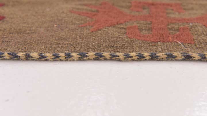 4' 10 x 6' 4 Hand Woven Kilim Suzani Wool Rug