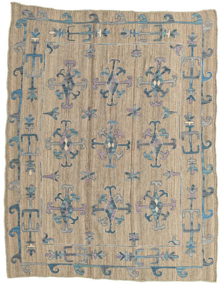 Detail image of 5' 7 x 6' 9 Hand Woven Kilim Suzani Wool Rug