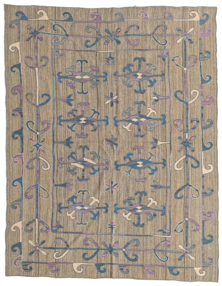 Detail image of 5' 7 x 7' 1 Hand Woven Kilim Suzani Wool Rug