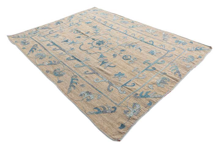 5' 8 x 7' 8 Hand Woven Kilim Suzani Wool Rug