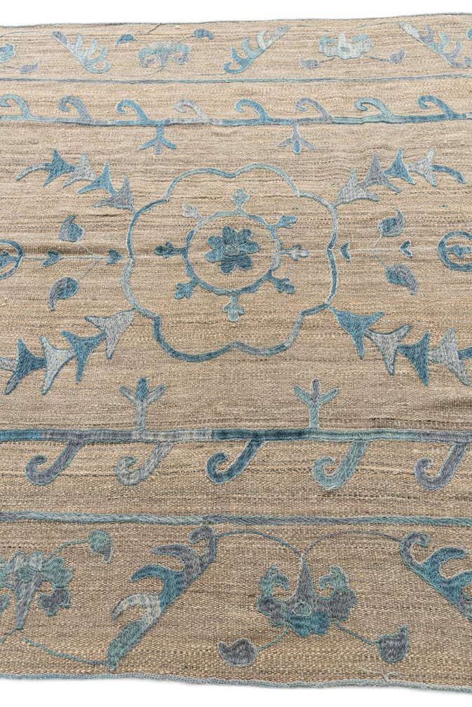 5' 8 x 7' 8 Hand Woven Kilim Suzani Wool Rug