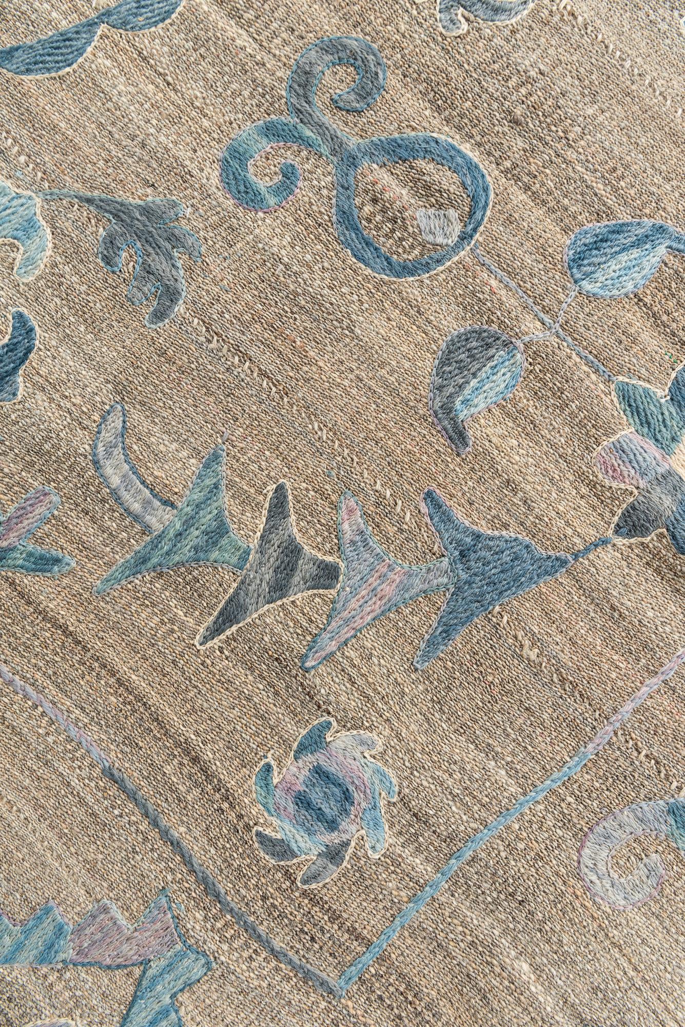 5' 6 x 7' 7 Hand Woven Kilim Suzani Wool Rug