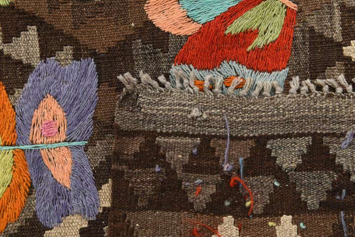 5' 6 x 7' 9 Hand Woven Kilim Suzani Wool Rug