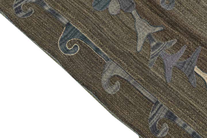 4' 7 x 6' 7 Hand Woven Kilim Suzani Wool Rug