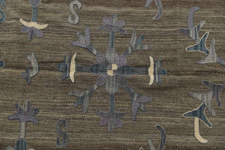 4' 7 x 6' 7 Hand Woven Kilim Suzani Wool Rug