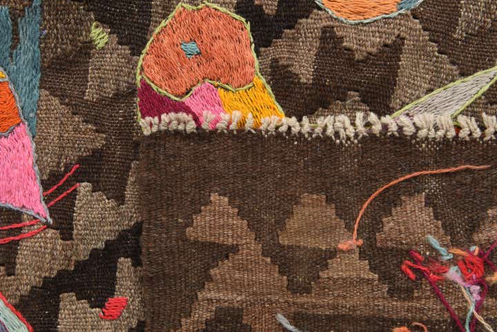 7' x 9' 4 Hand Woven Kilim Suzani Wool Rug
