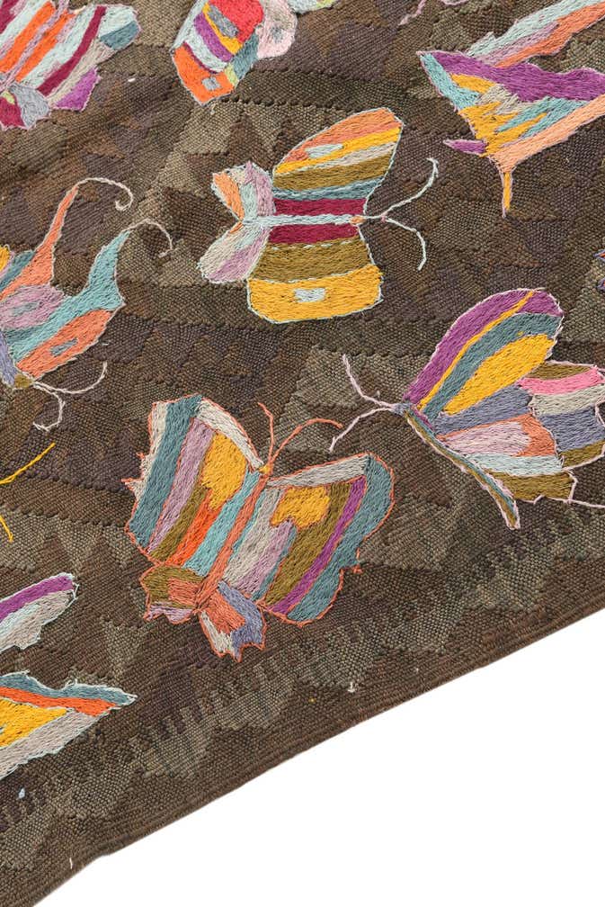 6' 4 x 9' 2 Hand Woven Kilim Suzani Wool Rug