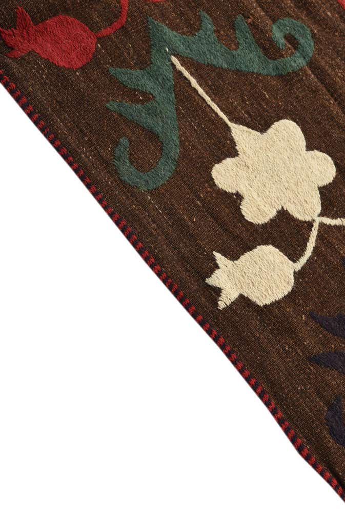 6' 4 x 9' 3 Hand Woven Kilim Suzani Wool Rug